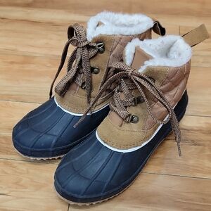 Khombu Size 9 Daisy Ankle Faux Fur-Lined Winter Duck Boots
